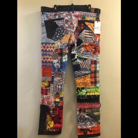 RARE BiePa Jeans 1971 Patchwork Distressed Jeans S4. - Picture 5 of 16